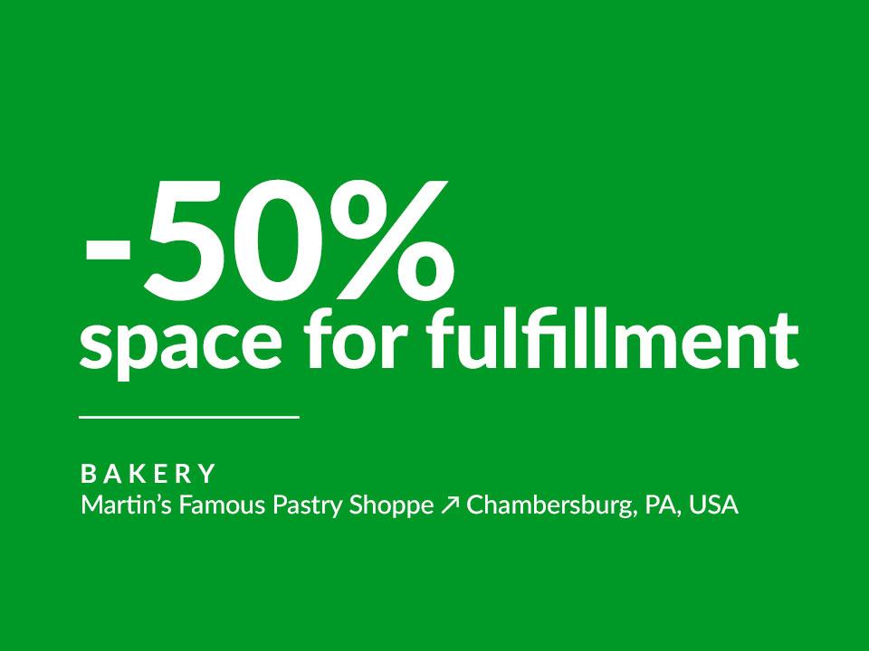 Case study highlight: 50% less space needed for fulfillment.