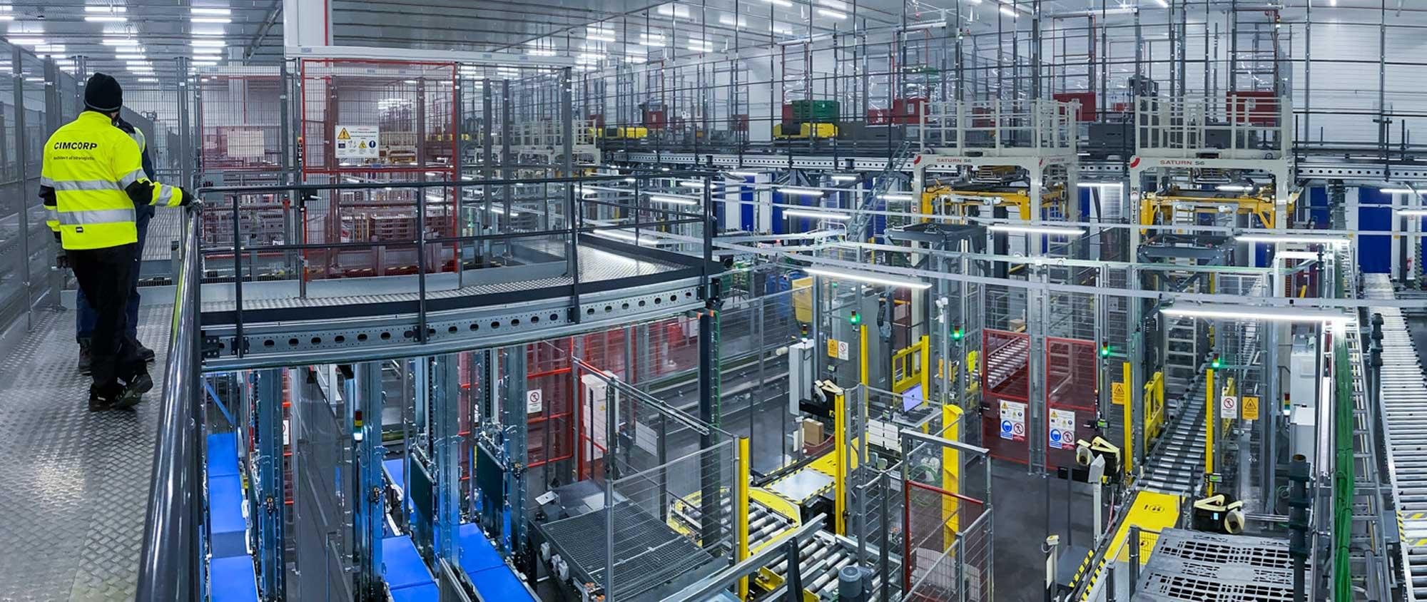 Mercadona San Isidro automated distribution center with Cimcorp for fresh food produce.