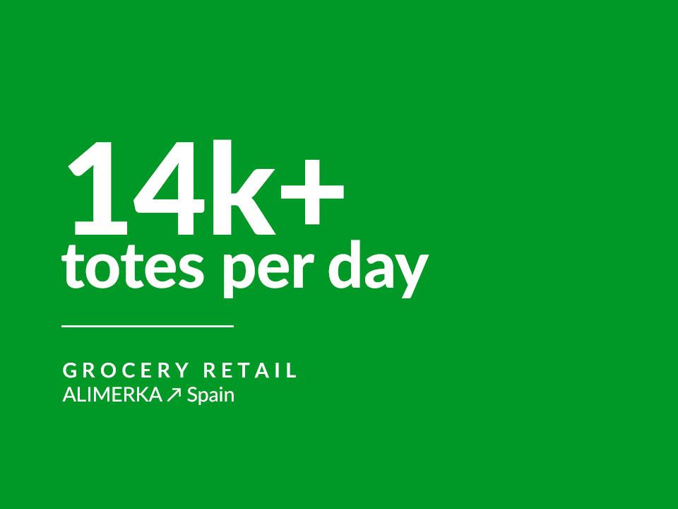 Case study highlight: More than 14,000 totes per day.