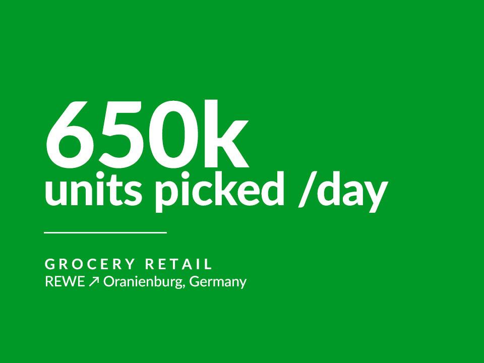 Case study highlight: 650,000 units picked per day.