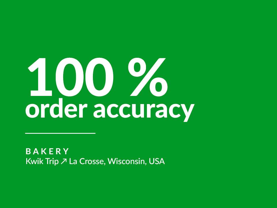 Case study highlight: 100% order accuracy.